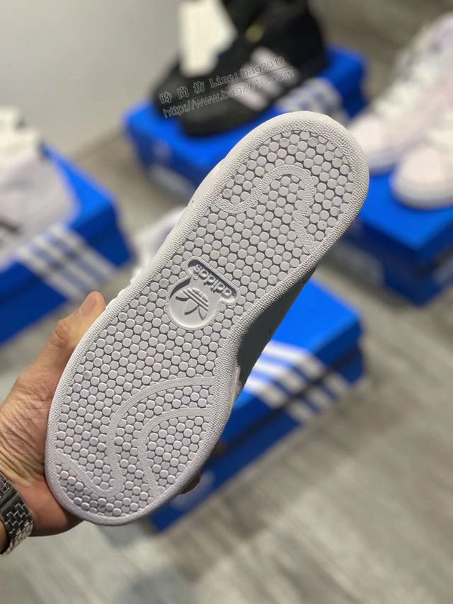 Adidas鞋 阿迪達斯新配色 德國進口納帕頭層皮 史密斯高邦白色鞋 男女同款  hdx13322